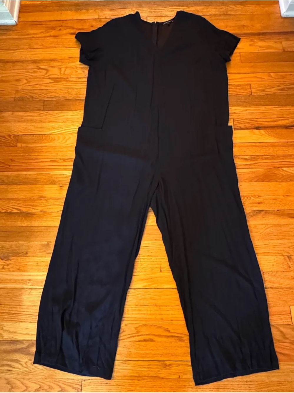 Universal Standard Black Short-Sleeve Wide-Leg Jumpsuit